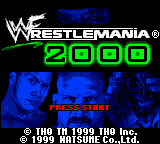 WWF WrestleMania 2000 title screen for GameBoy Color